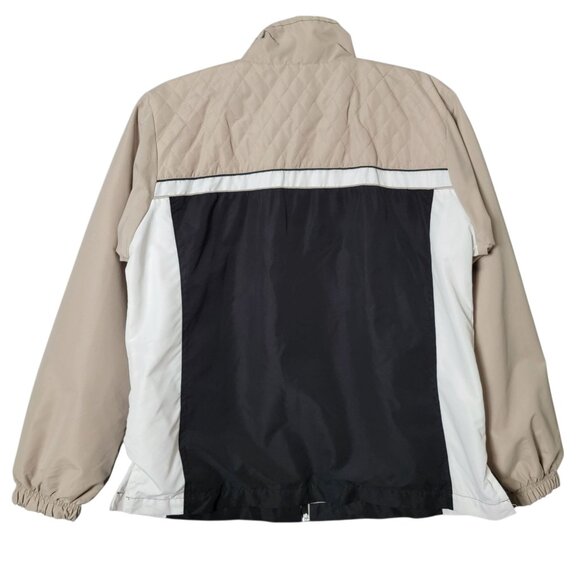 Wilson Mens Y2K Black Beige Colorblock Windbreaker Jacket Pant Track Suit Set M - Picture 4 of 16